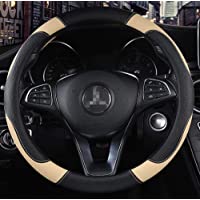 Los mejores  - Funda de Piel sintética para Volante de Coche- Antideslizante- Transpirable- Estilo Deportivo- Color de Contraste…